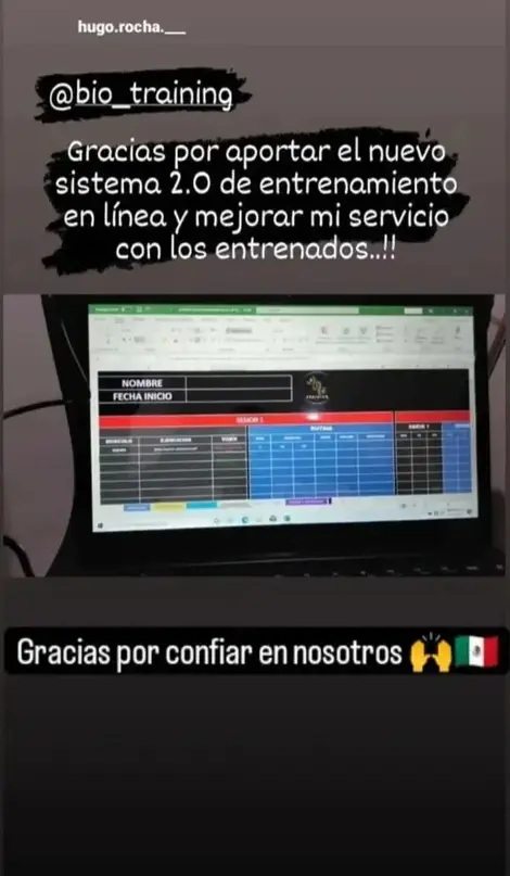 Historia de Instagram de cliente Biotraining 2